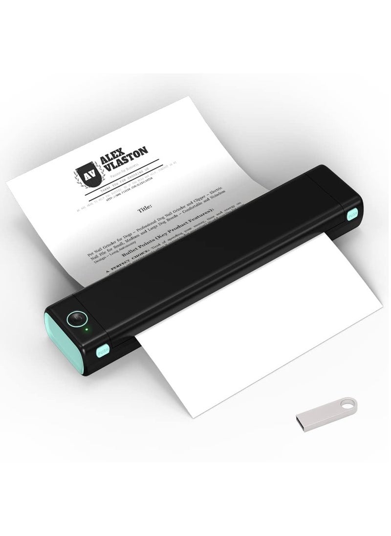 MOXOM - M08F A4 Portable Thermal Printer, Supports 8.26"x11.69" A4 Thermal Paper, Wireless Mobile Travel Printers for Car & Office, Bluetooth Printer Compatible with Phone & Laptop - Image 1