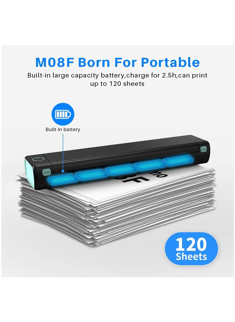 MOXOM - M08F A4 Portable Thermal Printer, Supports 8.26"x11.69" A4 Thermal Paper, Wireless Mobile Travel Printers for Car & Office, Bluetooth Printer Compatible with Phone & Laptop - Image 1