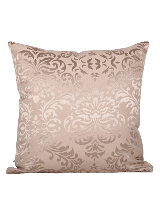 Home - The Best is for You Designer Self Design Cotton 275 TC Cushion Covers | Pack of 2 (Gold_Damask, 24X24 Inch) - Image 2