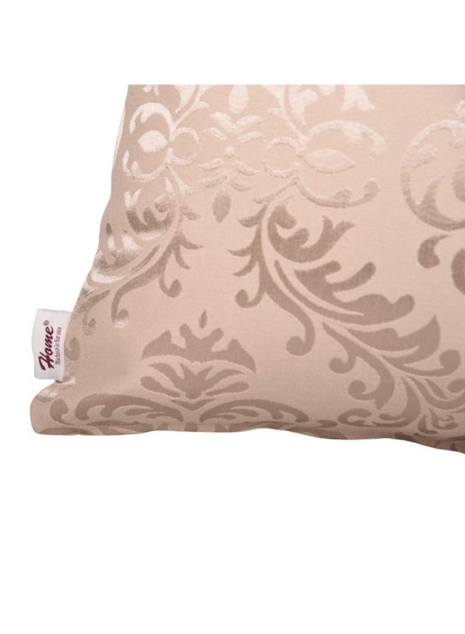 Home - The Best is for You Designer Self Design Cotton 275 TC Cushion Covers | Pack of 2 (Gold_Damask, 24X24 Inch) - Image 5