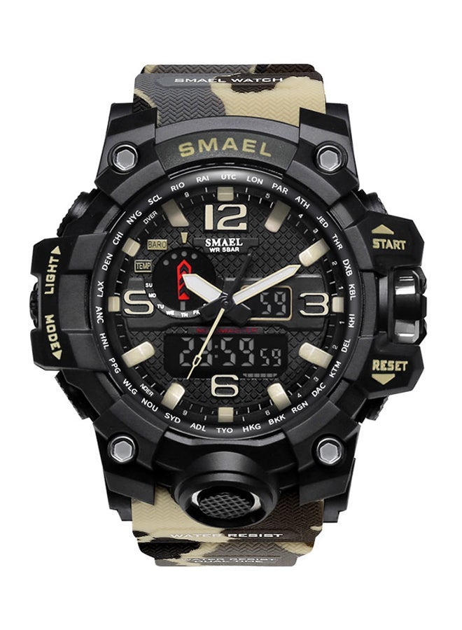 NIBEMINENT unisex Water Resistant Rubber Analog+Digital Watch 1545B