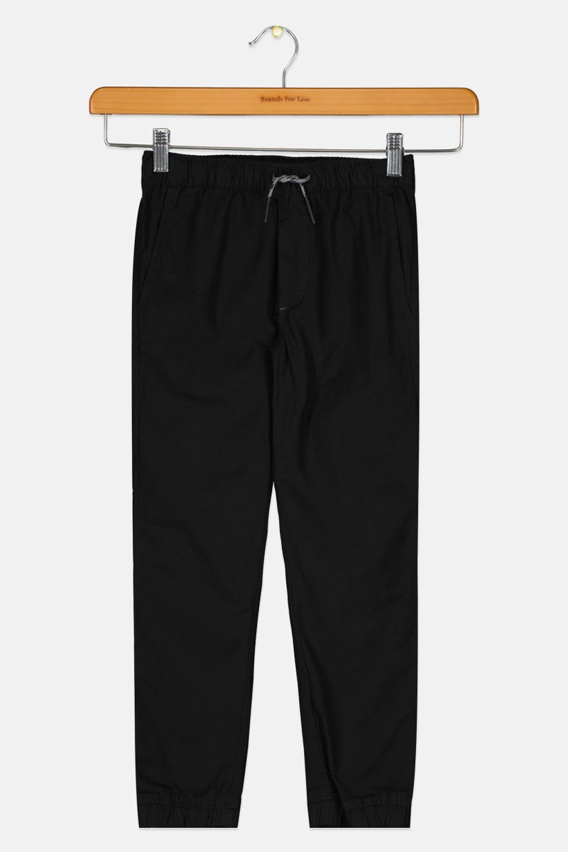 GAP Kids Boy Plain Drawstring Jogger Pants, Black  - Image 1
