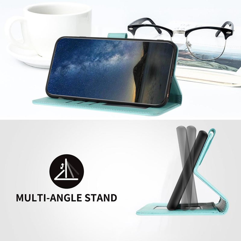 BURAQ Case Cover For vivo Y300 / vivo V40 Lite 4G / 5G IDN Datura Flower Embossed Flip Leather Phone Case(Light blue) - Image 5