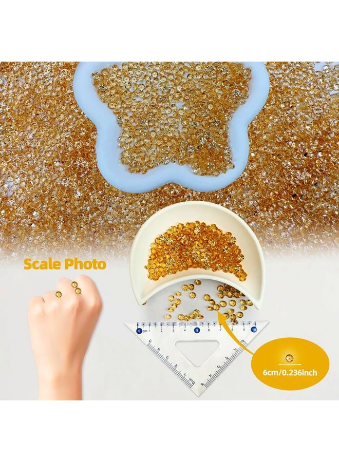 Angzhia 5000 pcs/pack Wedding Table Scatter Confetti Crystals Acrylic Diamonds 6mm 0.236inch Rhinestones for Wedding, Bridal Shower, Vase Beads Decorations (6mm, champagne,More Gold in Hue) - Image 2