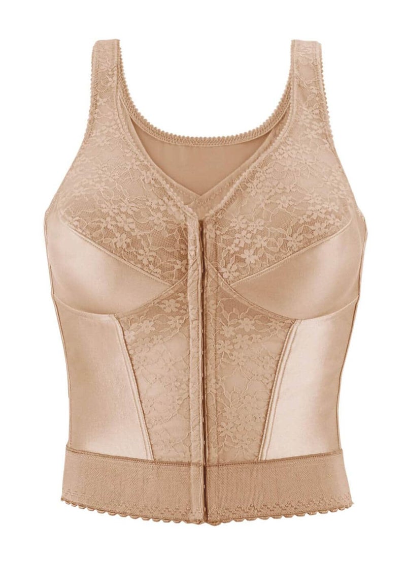 Exquisite Form womens Fully Front Close Longline Lace Posture Bra, Rose Beige, 38D US - Image 2