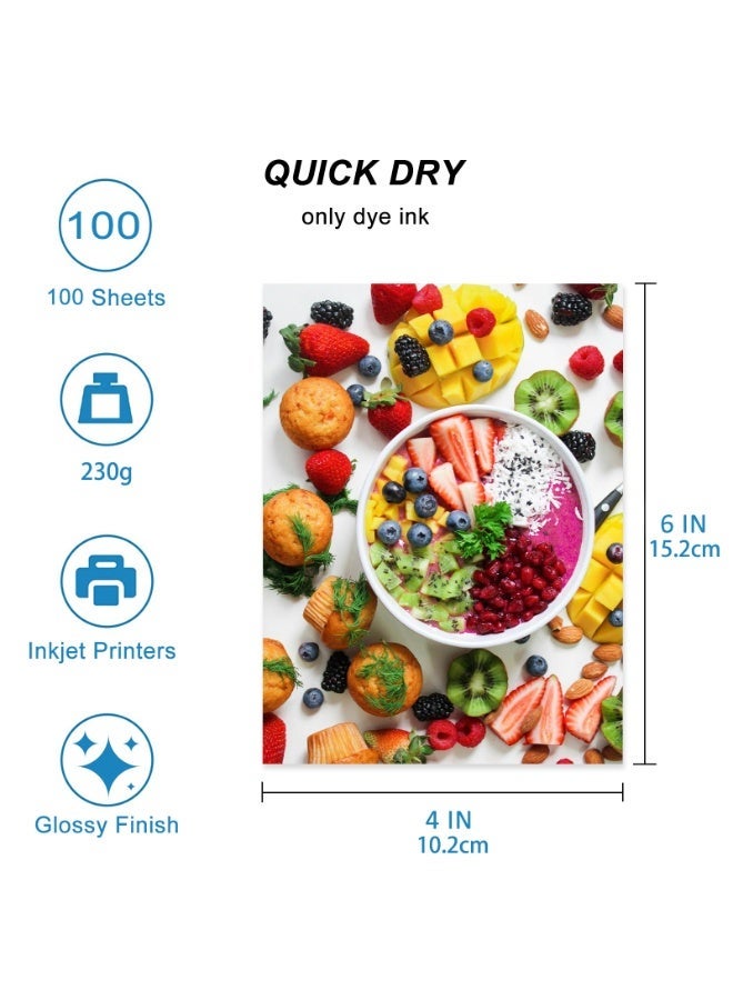 ESHANG 4x6 Inch Glossy Photo Paper 4R 230gsm - 100 Sheets Bulk Pack for Dye Inkjet Printers - Image 2