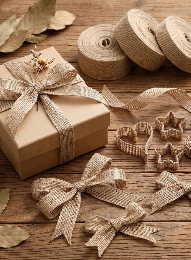 5 Rolls Natural Jute Gift Wrap Ribbons Set, Rustic Burlap Twine Roll for Gift Wrapping, DIY Crafts, Bouquet Packaging, Floral Arrangements & Home Decor - Image 3
