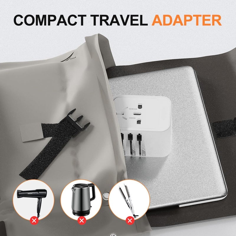 CARE CASE JTP Universal Travel Adapter 65W International Universal Adapter European Laptop Travel Plug Adapter with 3 USB Ports 2 USB C Worldwide Adapter for Europe UK AUS Asia Japan Covers 300Countries - Image 4