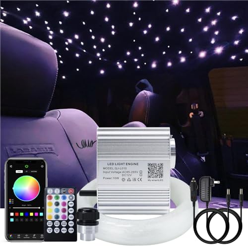 AKEPO Upgraded APP Twinkle Fiber Optic Lights kit with Music Mode for Star Ceiling Sky Light Car Home Use RGBW Light EngineOptical Fiber Cable 430pcs of 98ft3m003004006in28key Remote - Image 1