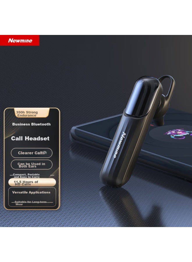 Newmine L18 Wireless Bluetooth Earphones, Single Ear In-ear Or Ear-hook Style Headset, Suitable For Sports, Running, Car Use, Compatible With Apple, Huawei, Xiaomi, Vivo, Black - Image 1