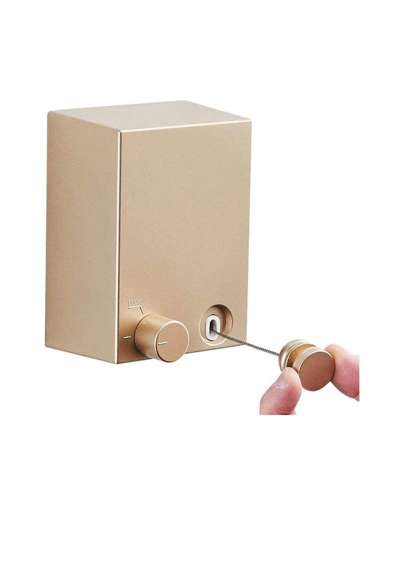 Generic - Retractable Clothesline Indoor Clothes Lines retracting | Heavy Duty for Drying Laundry line Outdoor|Wall Mounted Stainless Steel 13.8Feet (One line,Gold) - Image 1