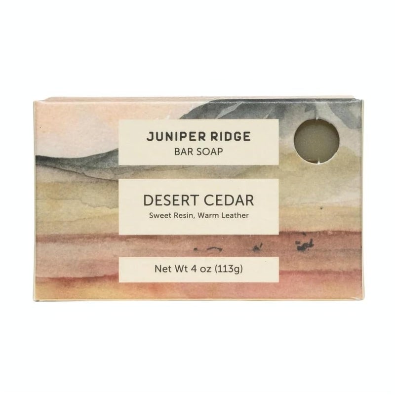 JUNIPER RIDGE Desert Cedar Bar Soap  Cold Processed Mild Castile Soap  Plant Based Ingredients  Steam Distilled Essential Oils  Paraben Phthalate Dye Cruelty  Preservative Free  4oz Bar