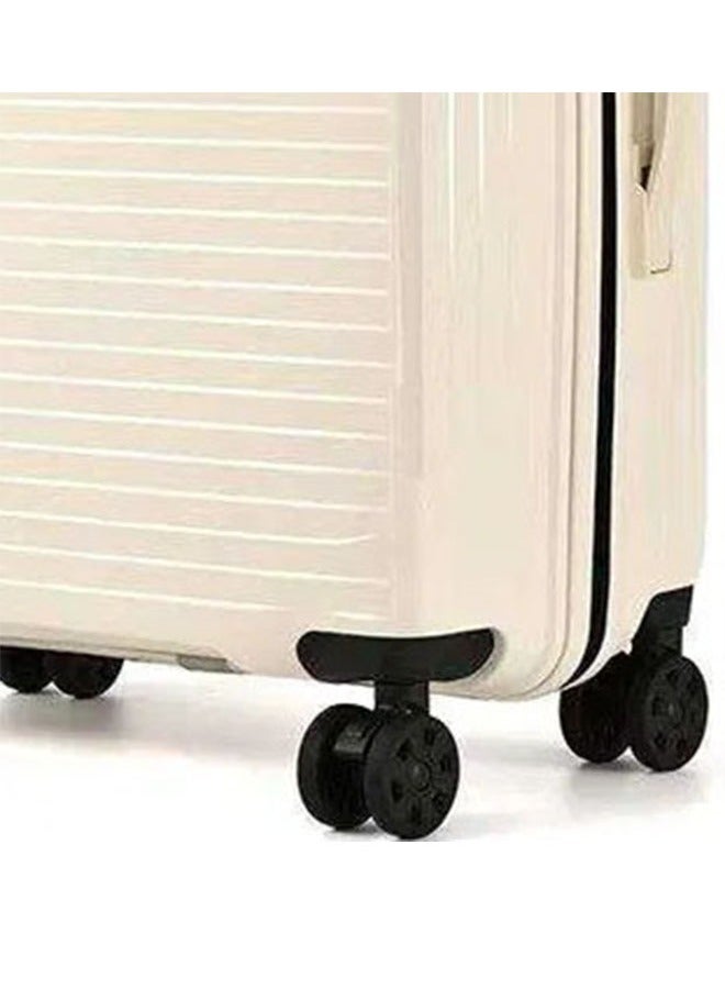 إن كي أكس حقيبة سفر متينة بعجلات ذات هيكل صلب مع 4 عجلات دوارة، لون أبيض، مقاس 20*24*28 بوصة - Image 2