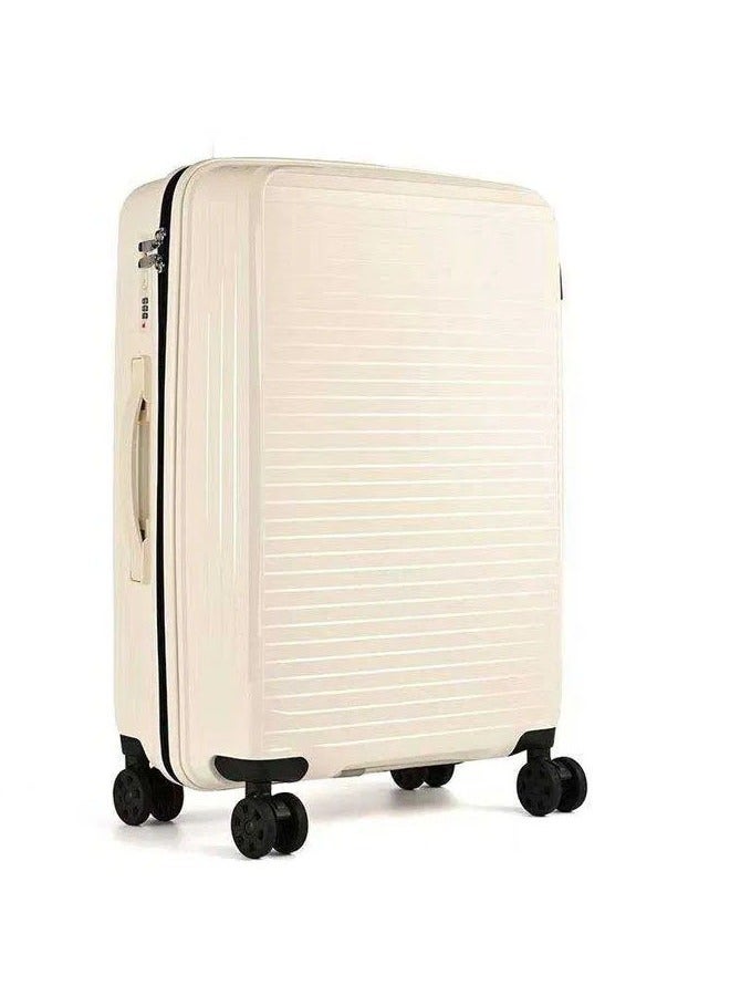 إن كي أكس حقيبة سفر متينة بعجلات ذات هيكل صلب مع 4 عجلات دوارة، لون أبيض، مقاس 20*24*28 بوصة - Image 3