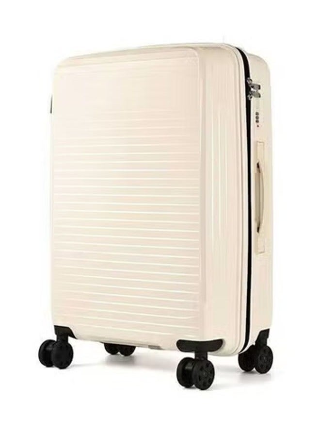 إن كي أكس حقيبة سفر متينة بعجلات ذات هيكل صلب مع 4 عجلات دوارة، لون أبيض، مقاس 20*24*28 بوصة - Image 4