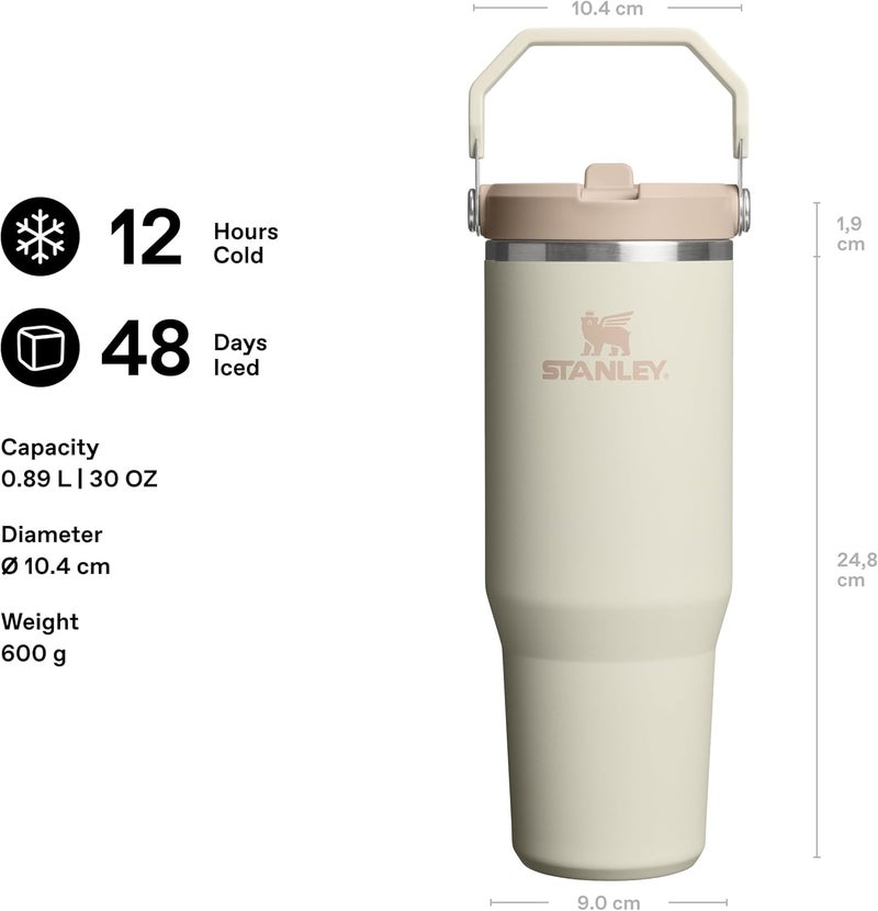Stanley Flip Straw Tumbler 1.0 Water Bottle with Straw 0.89L - Cream - Image 2