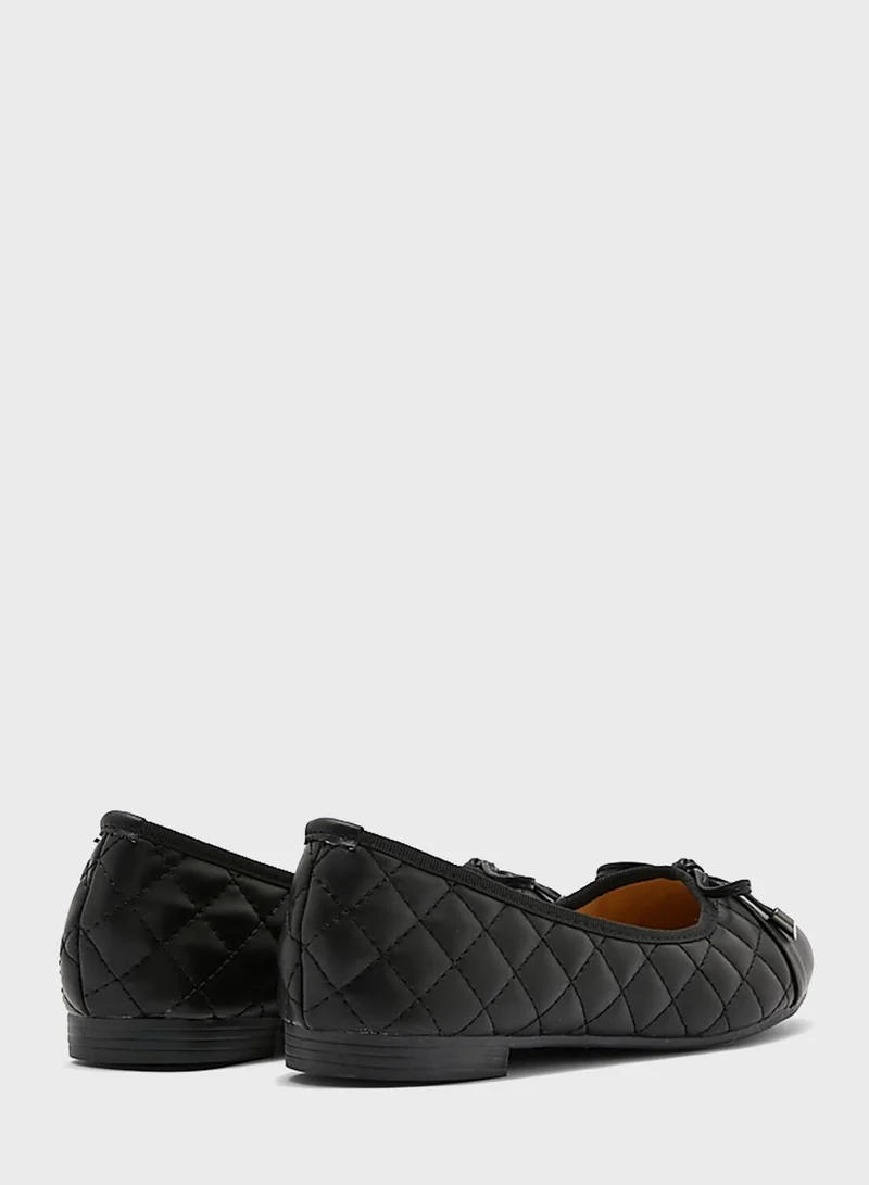 ELLA Quilted Bow Ballet Flat Shoes