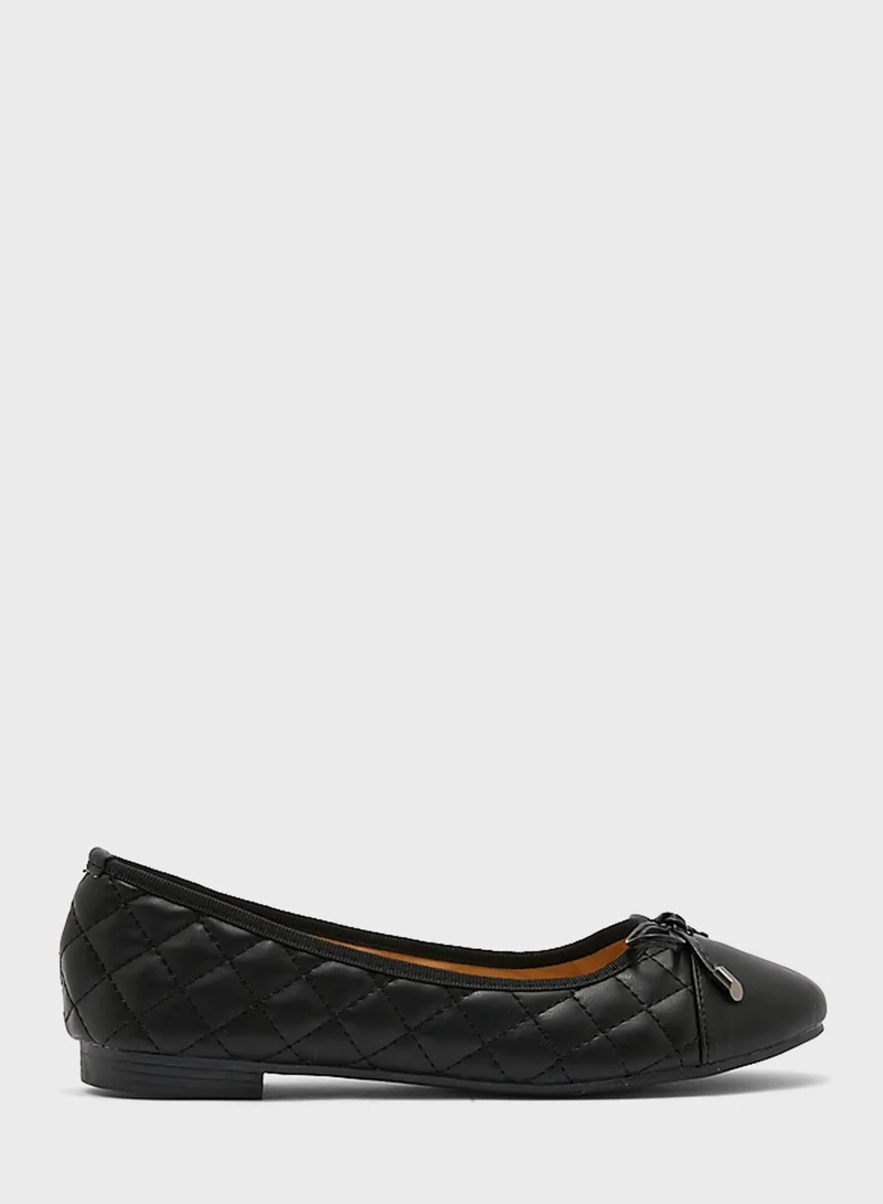 ELLA Quilted Bow Ballet Flat Shoes