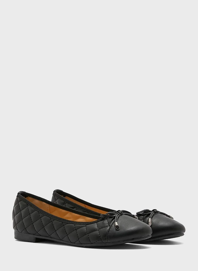 ELLA Quilted Bow Ballet Flat Shoes