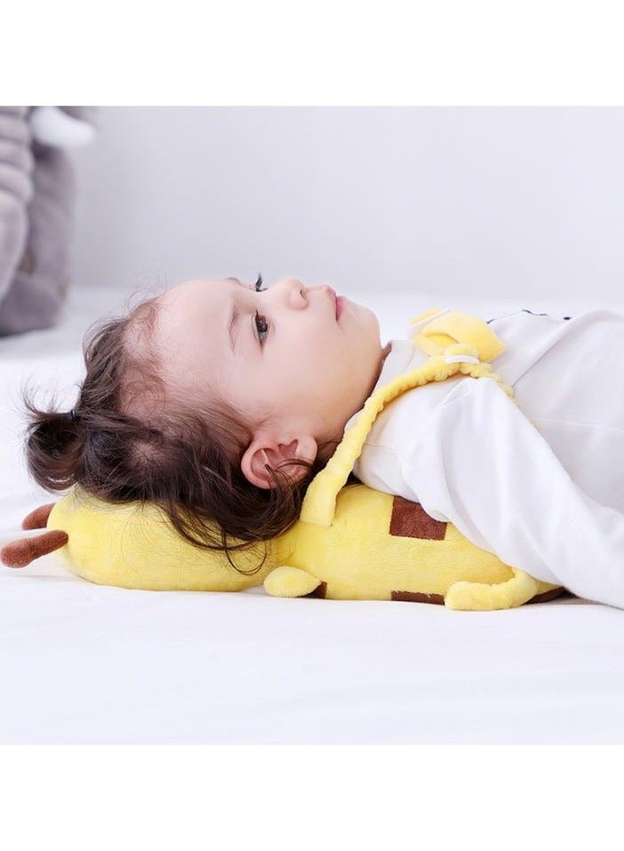 Little Bee Shaped Toddler Baby Head Protection Cotton Pad With Safety Straps Pillow, Breathable Head Protection Pad (34CM, Including Fixed Strap and Squishy Toy) - Image 4