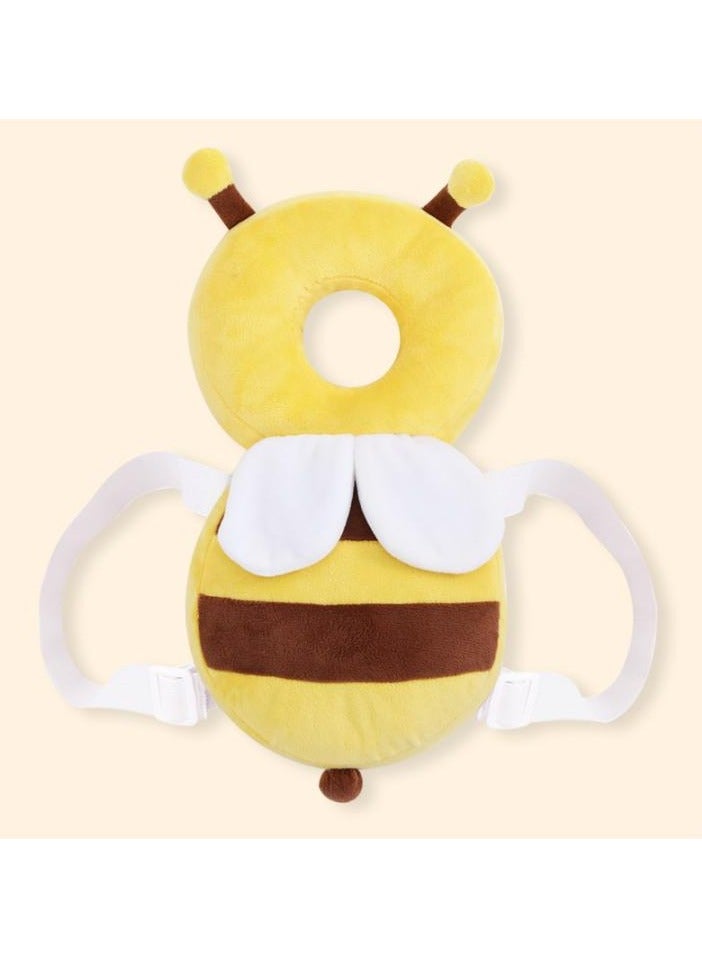 Little Bee Shaped Toddler Baby Head Protection Cotton Pad With Safety Straps Pillow, Breathable Head Protection Pad (34CM, Including Fixed Strap and Squishy Toy) - Image 5