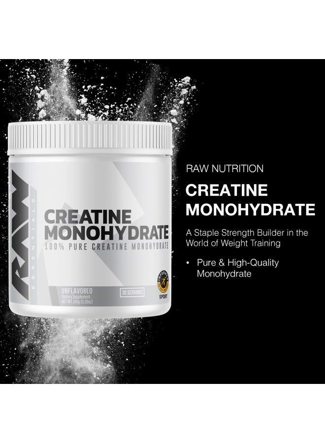 Raw Nutrition Creatine Monohydrate Powder, Unflavored (30 Servings) - Micronized Creatine Monohydrate Supplement for Workout Performance, Build Muscle & Strength - Creatine Powder for Men & Women - Image 2