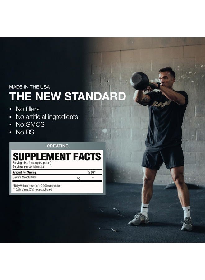 Raw Nutrition Creatine Monohydrate Powder, Unflavored (30 Servings) - Micronized Creatine Monohydrate Supplement for Workout Performance, Build Muscle & Strength - Creatine Powder for Men & Women - Image 5