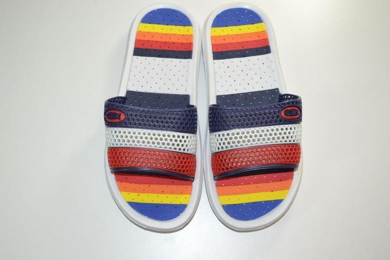 Calx Women's 36-40 Number Non-Slip Soft Massage Sole Navy Blue White Red Striped Eva Slippers  - Image 3