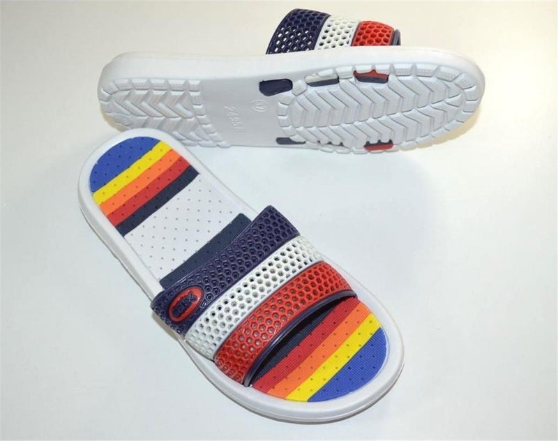 Calx Women's 36-40 Number Non-Slip Soft Massage Sole Navy Blue White Red Striped Eva Slippers  - Image 2