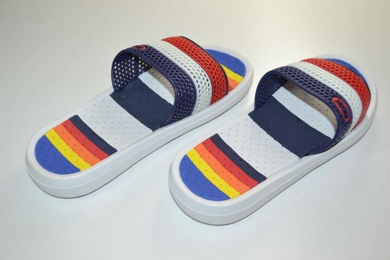 Calx Women's 36-40 Number Non-Slip Soft Massage Sole Navy Blue White Red Striped Eva Slippers  - Image 5