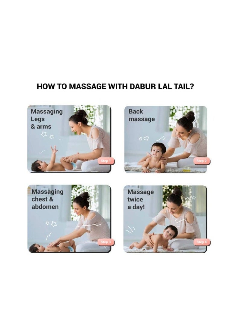 دابر زيت دابور لال تيل الأيورفيدي لتدليك الأطفال 100 مل - تركيبة عشبية لعظام وعضلات قوية - Image 4