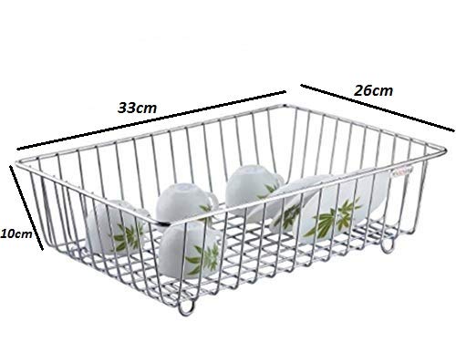 ShopoBox High Grade Stainless Steel Cup and Saucer DrainerCup and Saucer Drying RackKitchen Utensils 33 x 26 x 10 cm Small Size - Image 2