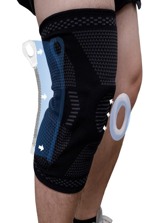King Mills Plus Size Knee Sleeve 3XL/4XL, Knee Brace for Women Plus Size with Patella Gel Pad & Side Stabilizers, Compression Sleeve for Pain Relief, Arthritis, Workout, Sports. Black - Image 1