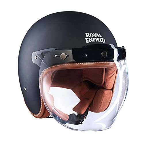Royal Enfield خوذة جلدية من رويال إنفيلد | أسود مطفي | L - Image 1