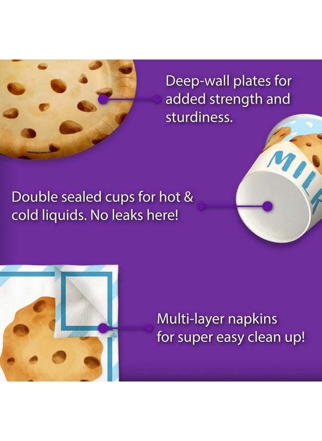 Birthday Galore Milk and Cookies Birthday Party Supplies Set Plates Napkins Cups Tableware Kit for 16  - Image 5