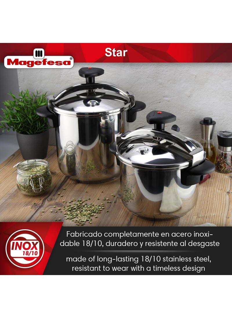 Magefesa MAGEFESA Star Pressure Cooker 148Quart 1810 Stainless Steel Works on All Stovetops Induction Compatible Safety Lock  8 PSI Cooking  - Image 4
