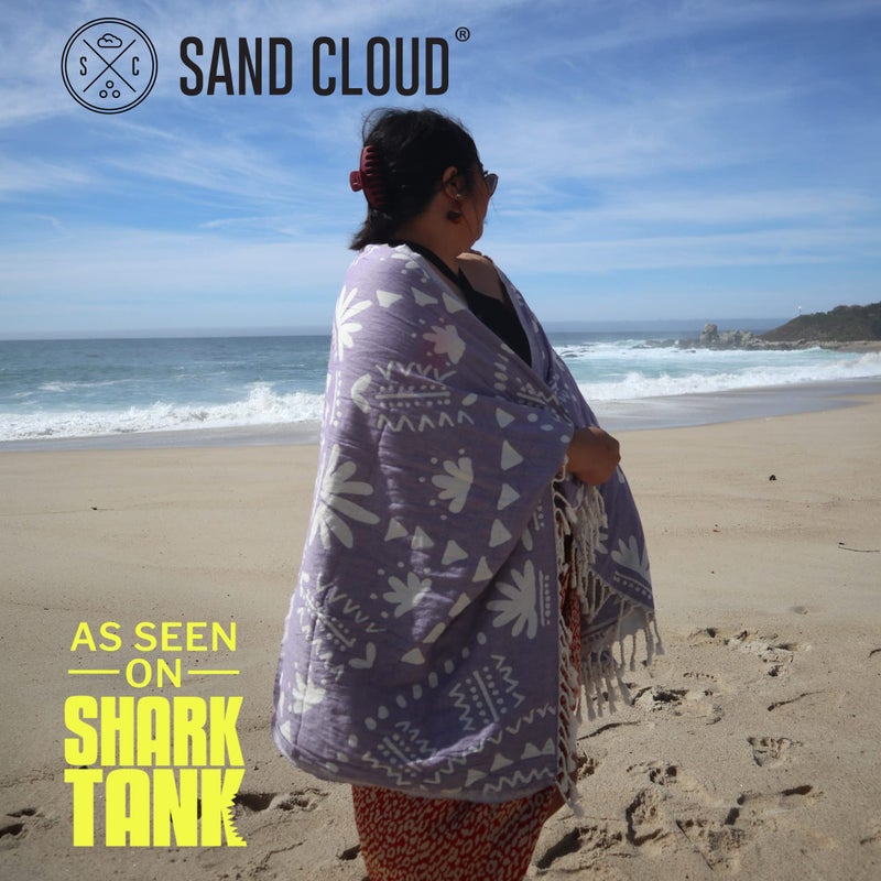 Sand Cloud Turkish Beach Towel - Sand Free - 100% Organic Turkish Cotton Yarn - Quick Dry Towel for Beach, Picnic Blanket or Throw - As Seen on Shark Tank - Boho (Purple) - Image 2