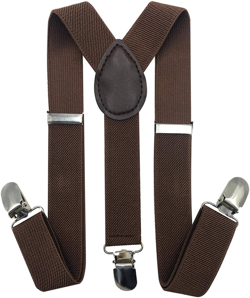magicX Suspender for Kids- Adjustable,Y Back, Free Size-Brown, Unisex - Image 1