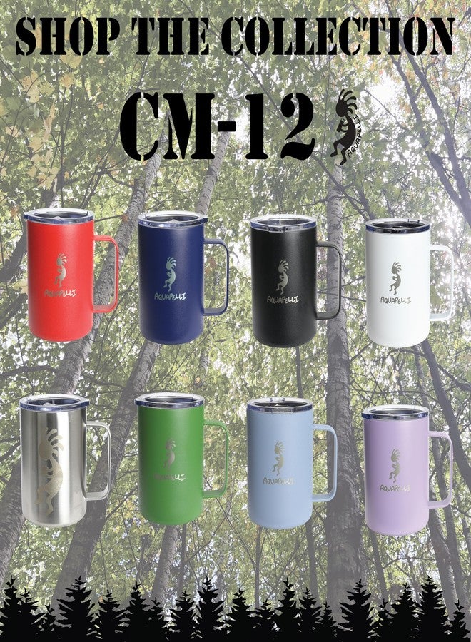 Aquapelli Vacuum Insulated Mug with Handle, 12 Ounces, Stainless Steel - Image 3