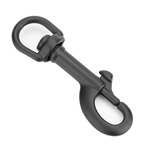 Vbestlife Scuba Diving Clips, Stainless Steel Swivel Eye Snap Hook Dive Single Ended Swivel Eye Bolt Hook Buckle Dog Clip Gear Equipment for Underwater Scuba Diving(Black 75mm) stainless steel marine grade - Image 4