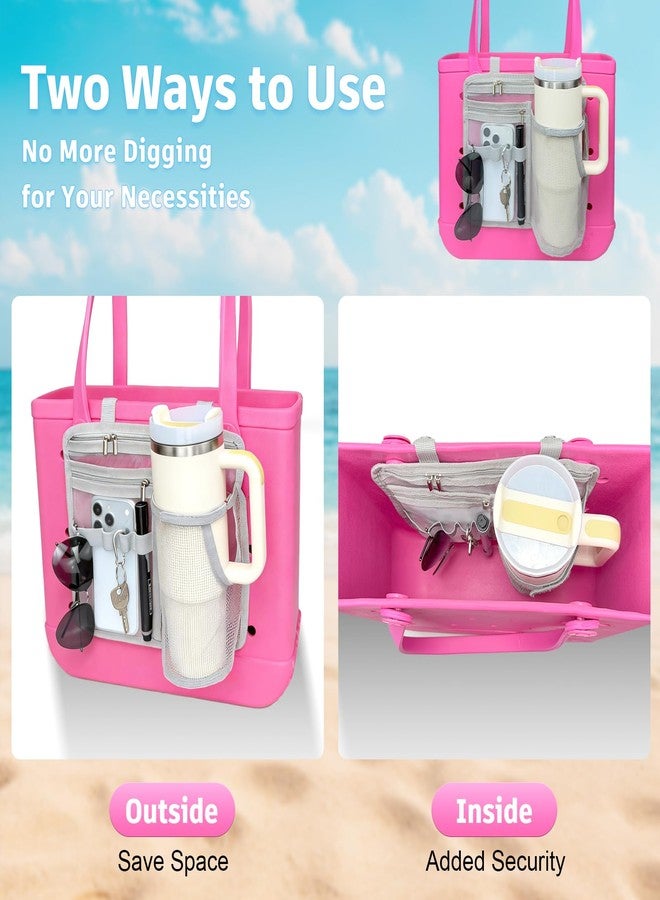حامل منظم XYFuuee لإكسسوارات حقائب Bogg Simple Modern | حامل أكواب وهاتف لحقائب Stanley سعة 40 أونصة و30 أونصة، وجيب شبكي خفيف الوزن مقسم لحقائب Bogg المطاطية الكبيرة والمتوسطة الحجم المخصصة للشاطئ. - Image 3