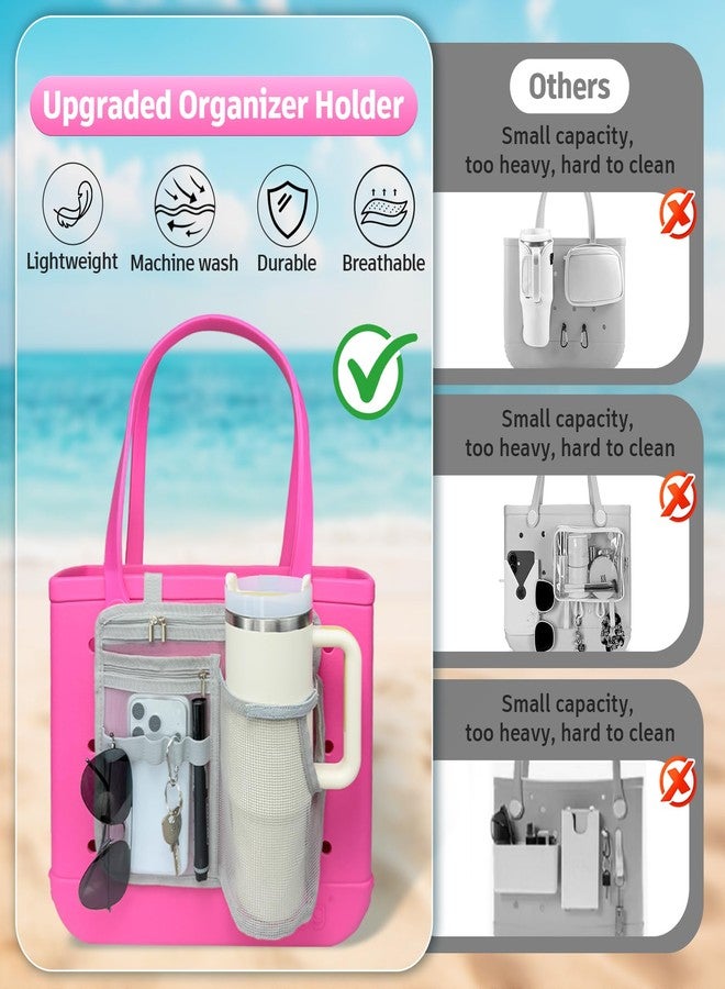 حامل منظم XYFuuee لإكسسوارات حقائب Bogg Simple Modern | حامل أكواب وهاتف لحقائب Stanley سعة 40 أونصة و30 أونصة، وجيب شبكي خفيف الوزن مقسم لحقائب Bogg المطاطية الكبيرة والمتوسطة الحجم المخصصة للشاطئ. - Image 2
