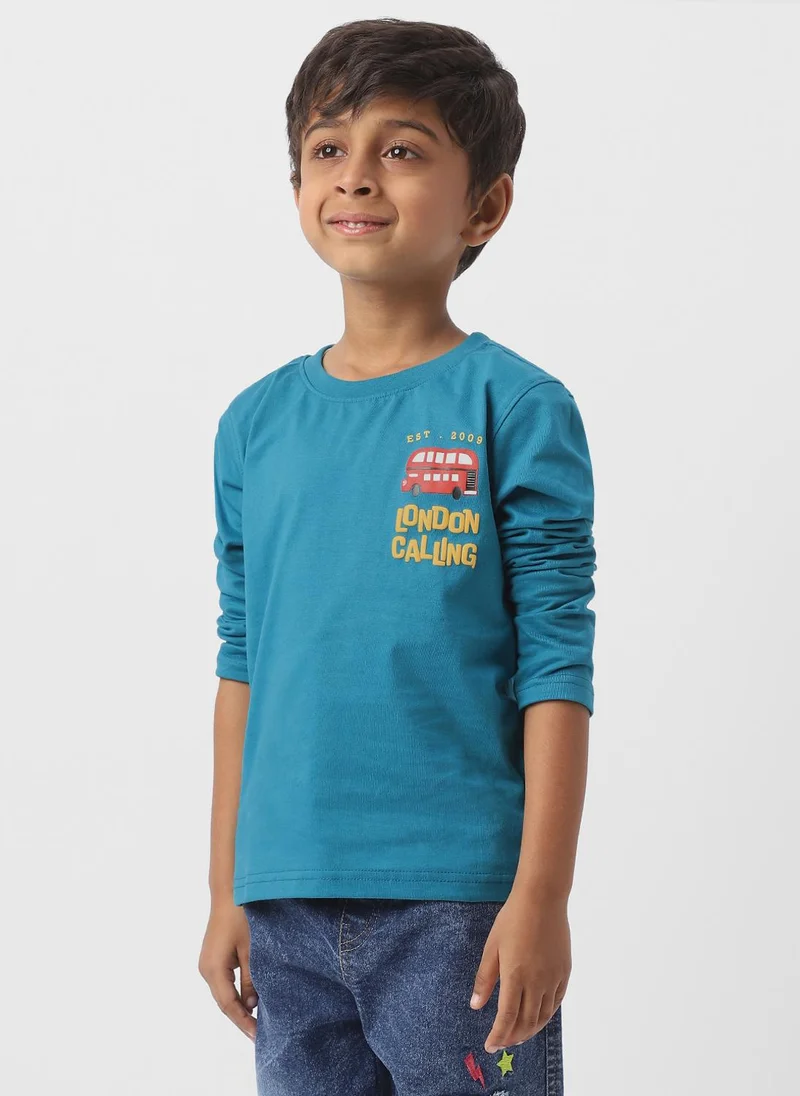 نوتيناتي Nautinati Boys Cotton Graphic Printed T-shirt