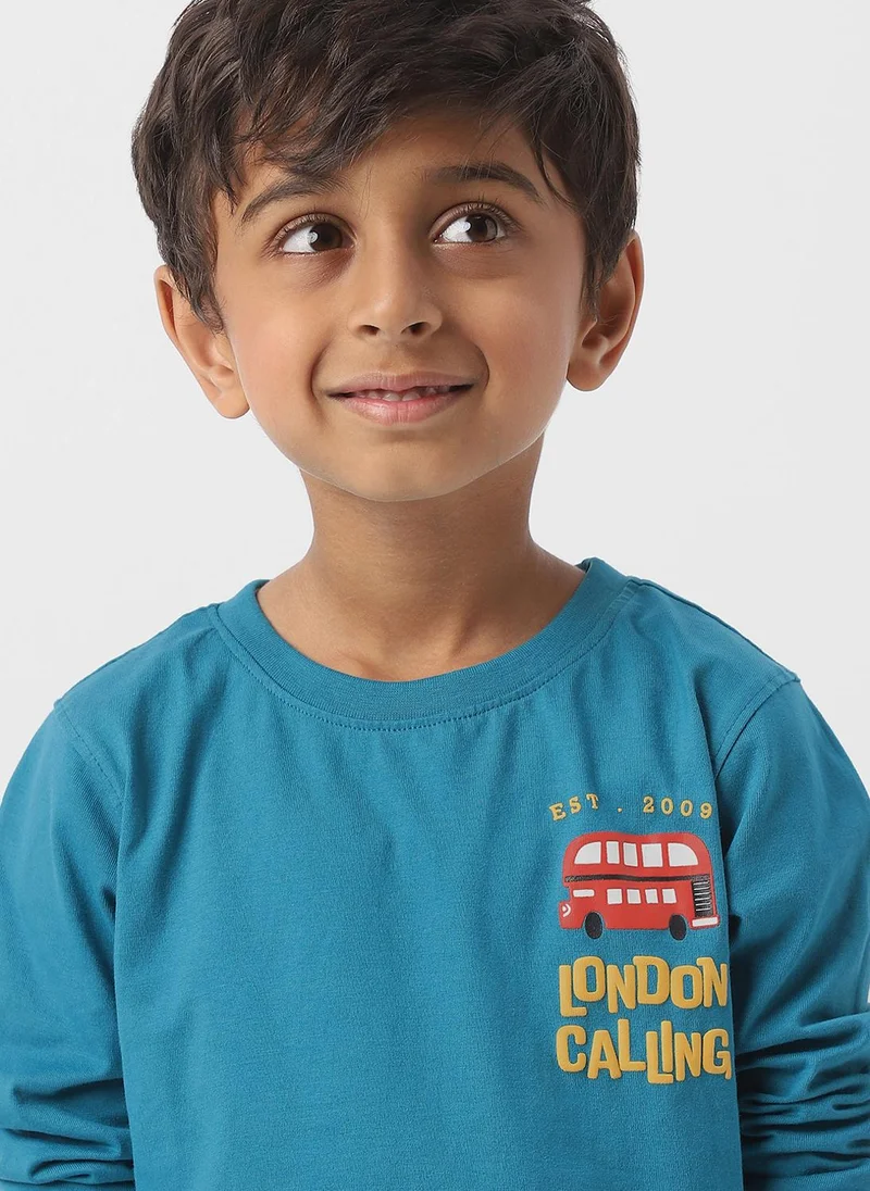 نوتيناتي Nautinati Boys Cotton Graphic Printed T-shirt