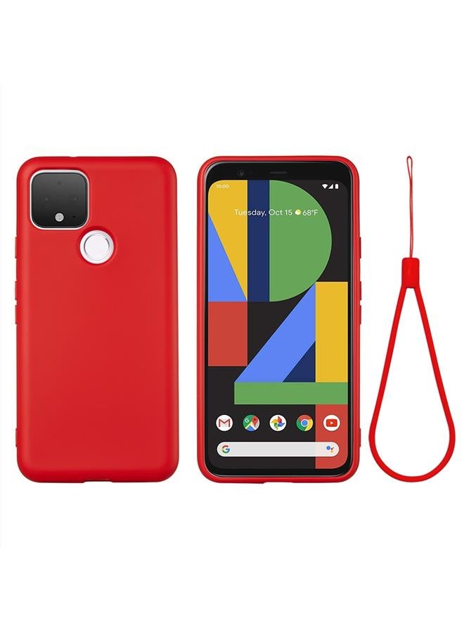 اس-توب جراب لهاتف Google Pixel 5 مصنوع من السيليكون السائل المقاوم للصدمات بتغطية كاملة بلون نقي - Image 1