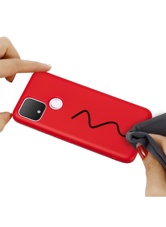 اس-توب جراب لهاتف Google Pixel 5 مصنوع من السيليكون السائل المقاوم للصدمات بتغطية كاملة بلون نقي - Image 5