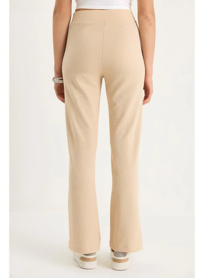 Ginger Mid Rise Seam Detail Straight Fit Pants