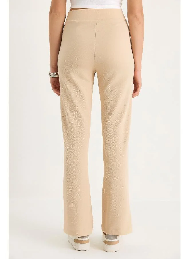 Ginger Mid Rise Seam Detail Straight Fit Pants