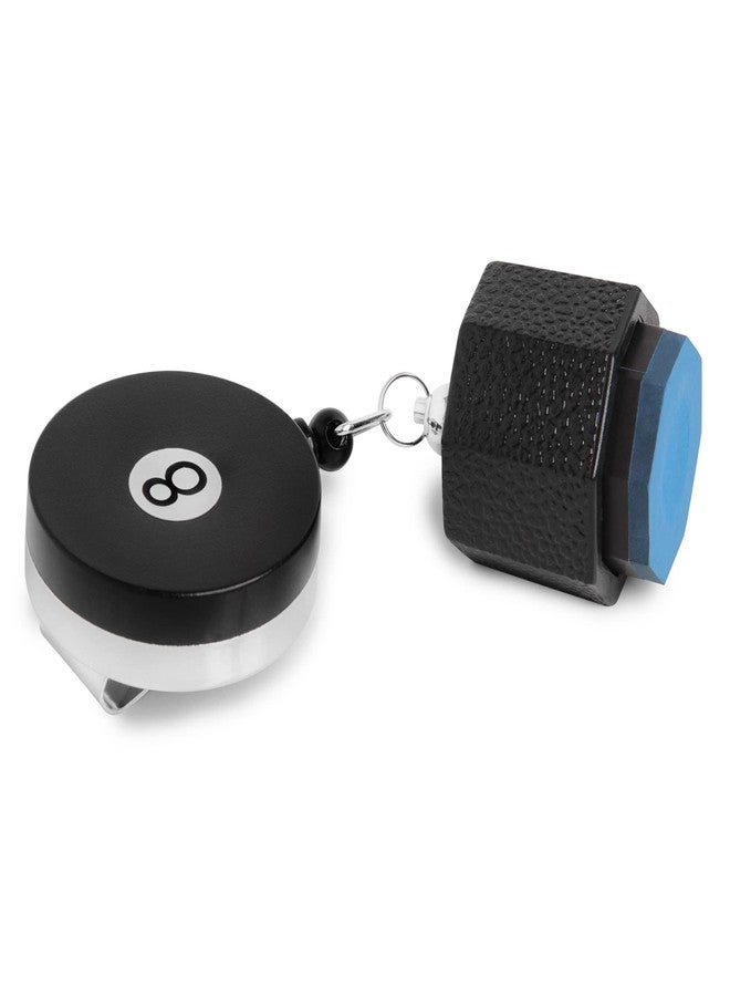 OKKO Retractable Octagon 8-Ball Chalker Billiard Pool Cue Chalk Holder with Belt Clip Black + 1 pc of Predator Chalk - Image 5