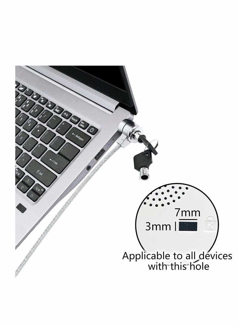 KASTWAVE - Laptop Lock 1.2M Universal Laptop Notebook Combination Lock Security Cable Office Dormitory Meeting Study Room Security Lock for Most Notebooks Desktops Projectors LCD Key Lock with 2 Keys - Image 1
